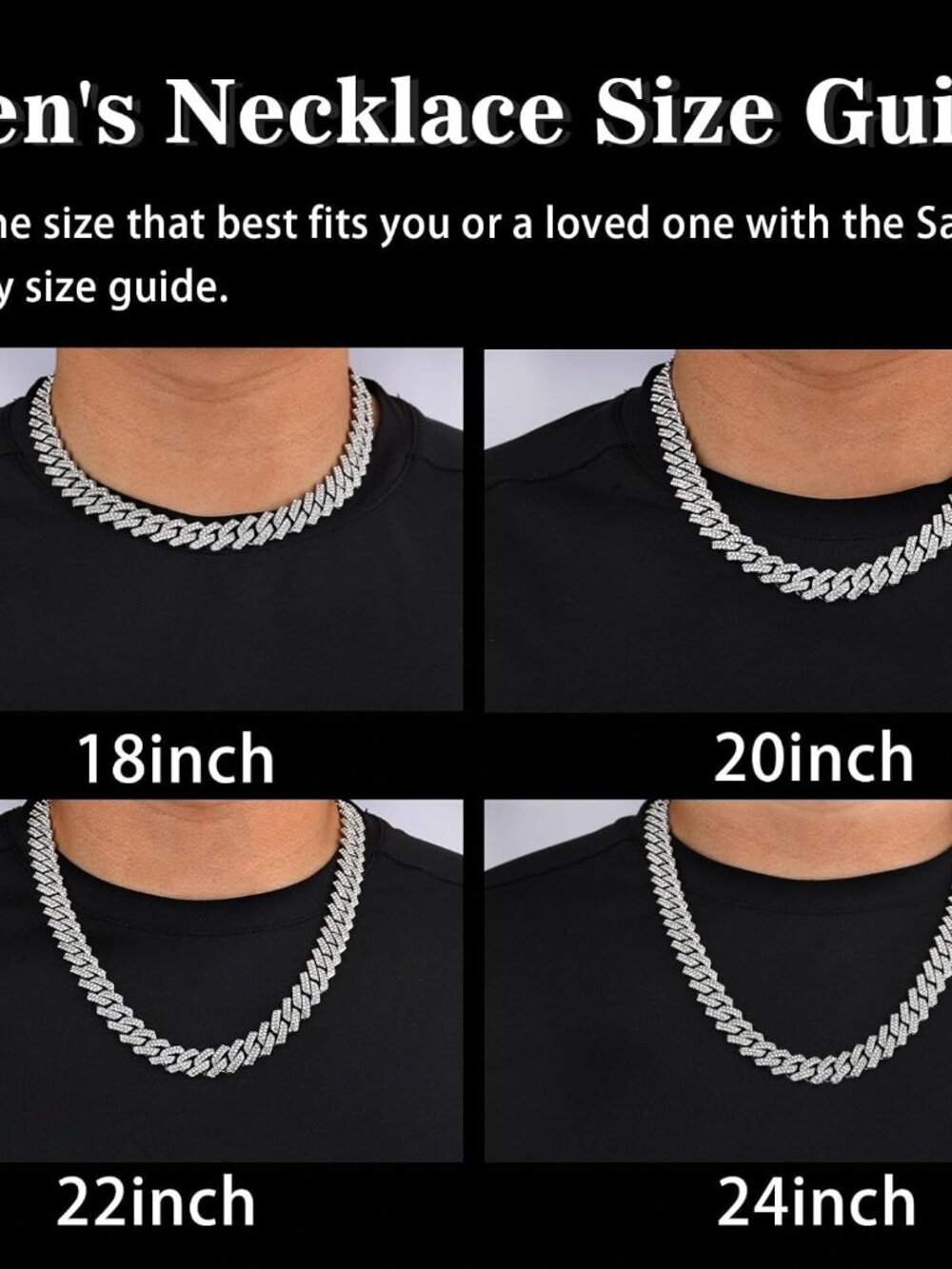 Iced Out Cuban Link Chain Necklace for Men Women, Miami Hip Hop Plated Bling Jew - Picture 5 of 9
